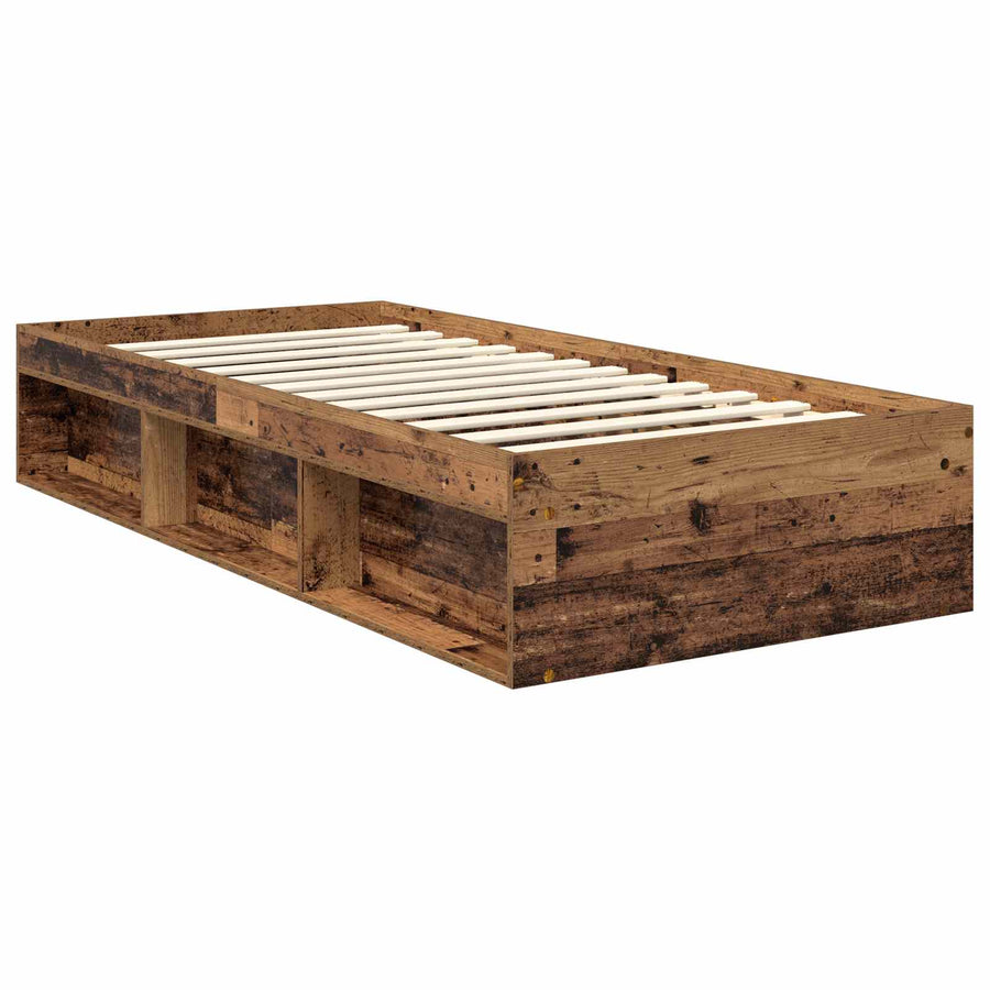 Bedframe met hoofdeinde Oudhout 90 x 190 cm Massief grenenhout
