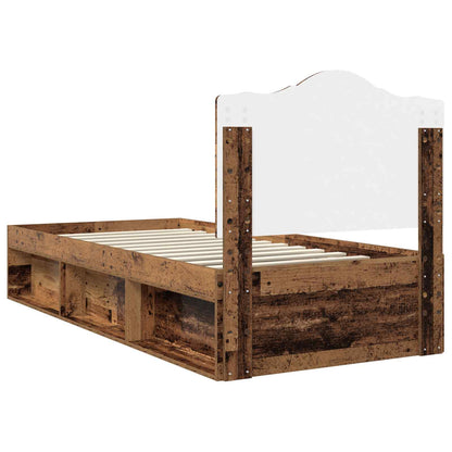 Bedframe met hoofdeinde Oudhout 90 x 190 cm Massief grenenhout