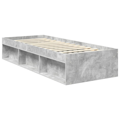 Bedframe Concerte Grijs 75 x 190 cm Massief grenenhout