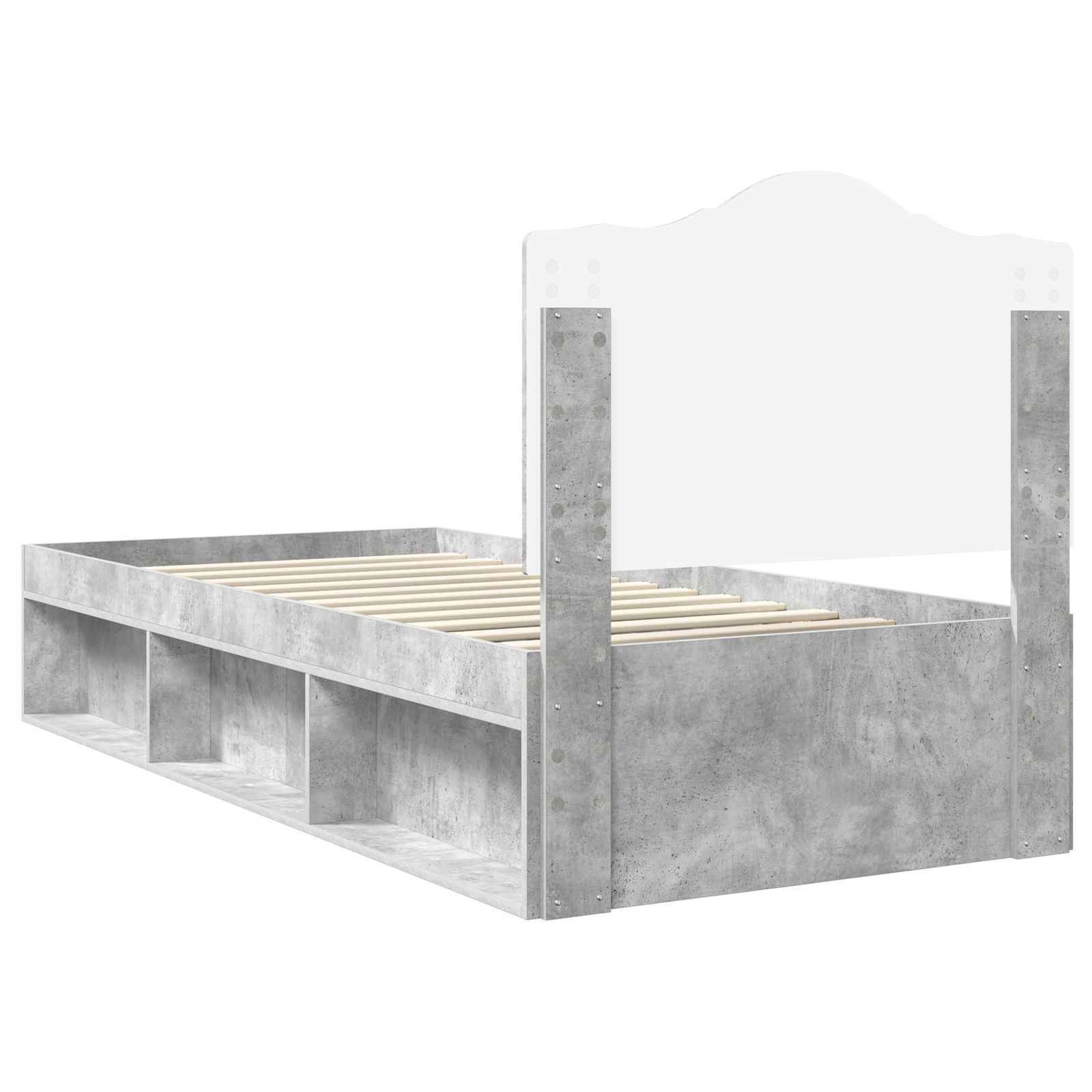 Bedframe Concerte Grijs 75 x 190 cm Massief grenenhout