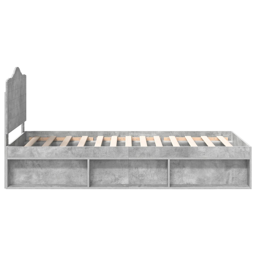 Bedframe Concerte Grijs 75 x 190 cm Massief grenenhout