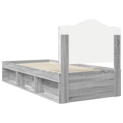 Bedframe Grijs Sonoma 75 x 190 cm Massief grenenhout