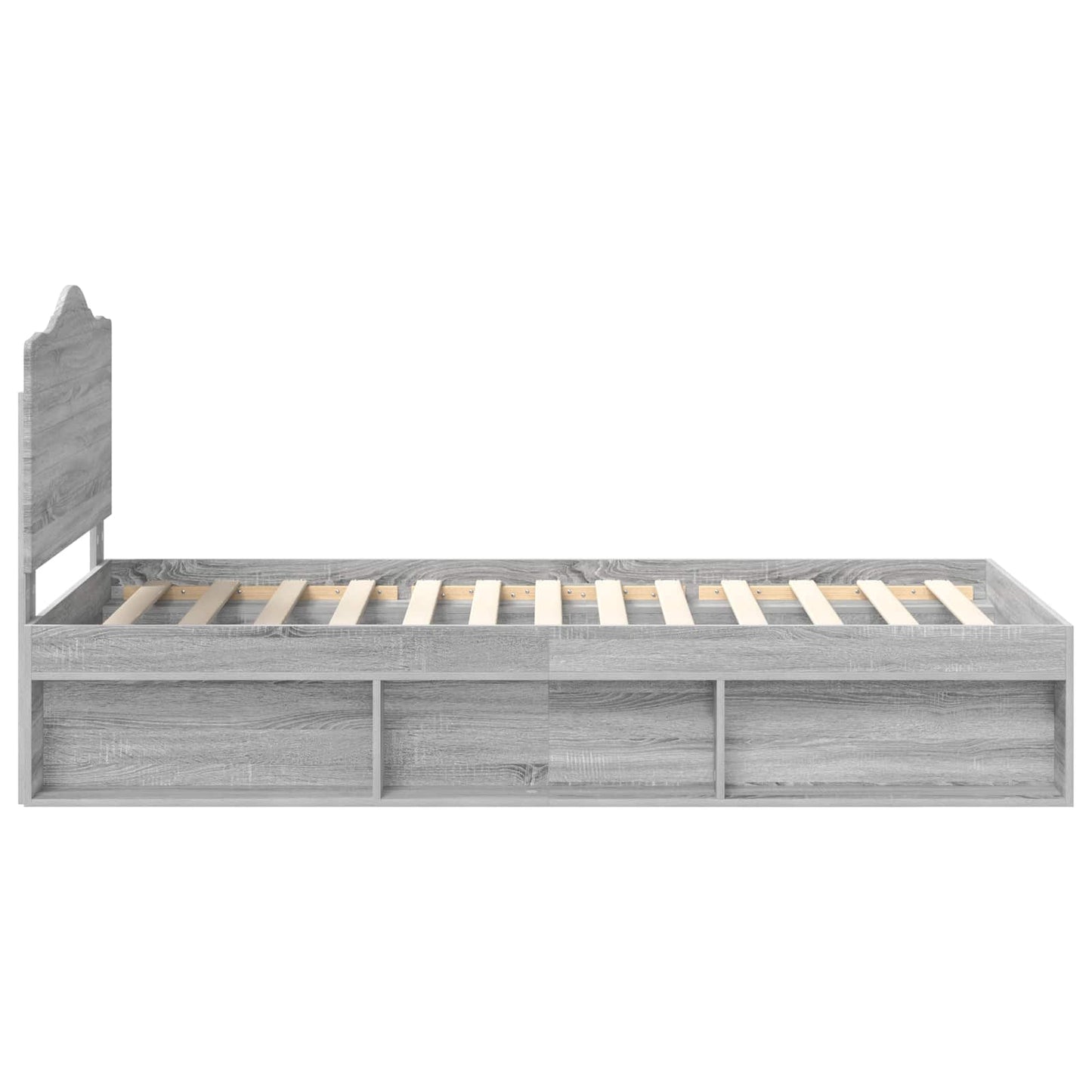 Bedframe Grijs Sonoma 75 x 190 cm Massief grenenhout