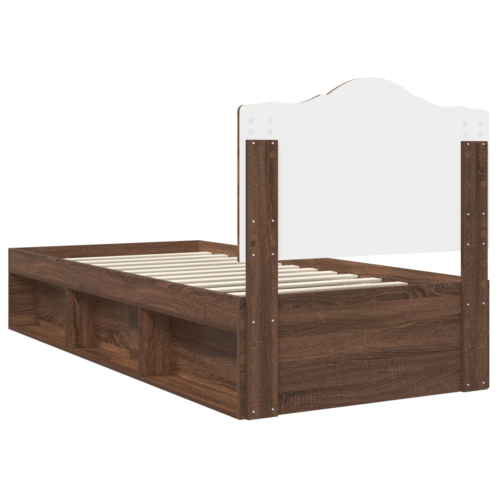 Bedframe Bruin Eiken 75 x 190 cm Massief grenenhout