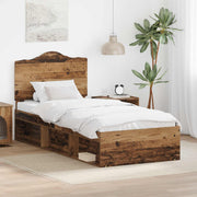Bedframe massief grenenhout oudhout 75x190 cm