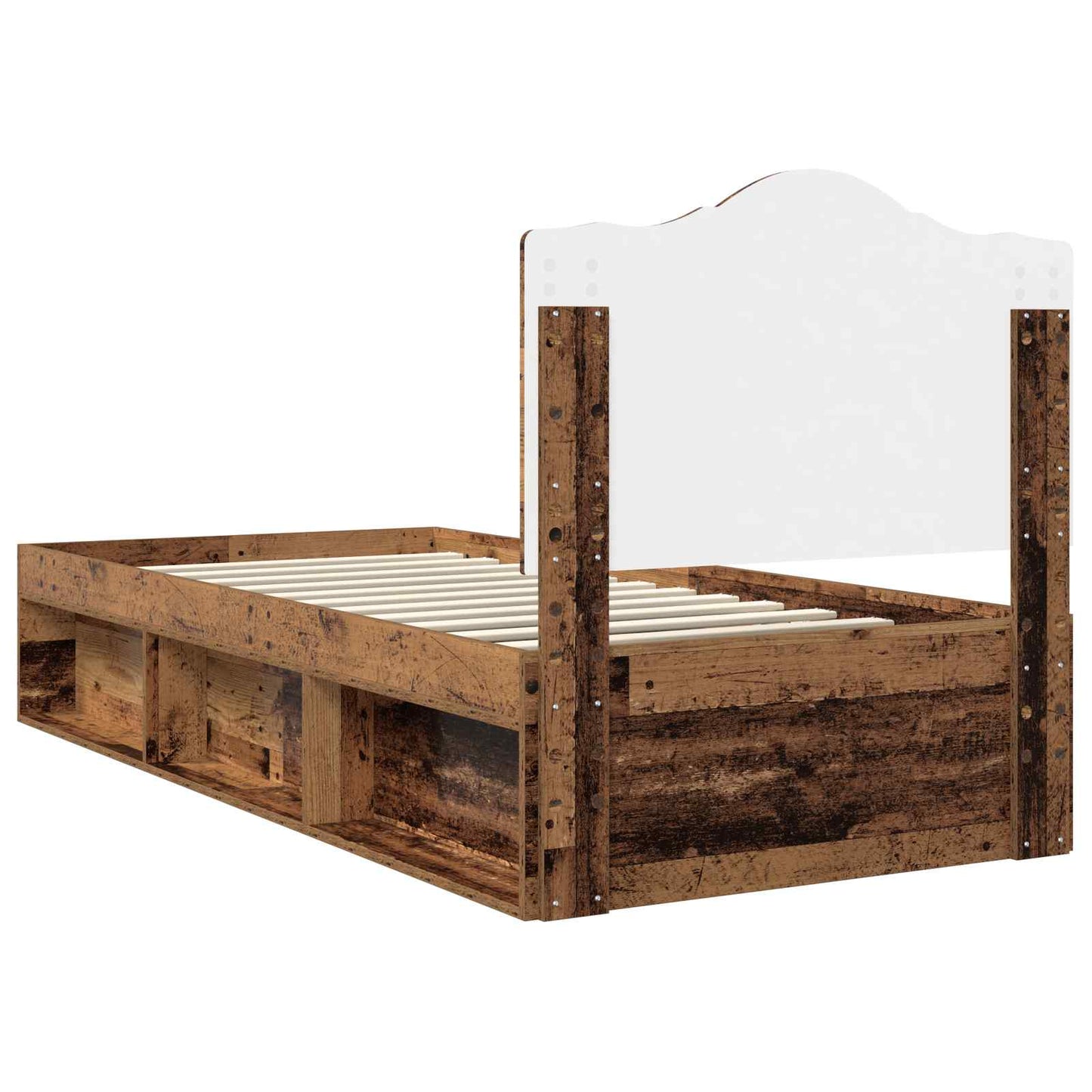 Bedframe met hoofdeinde Oudhout 75 x 190 cm Massief grenenhout