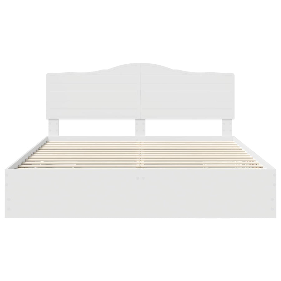 Bedframe met lade met opslag Wit 200 x 200 cm Ingenieurshout