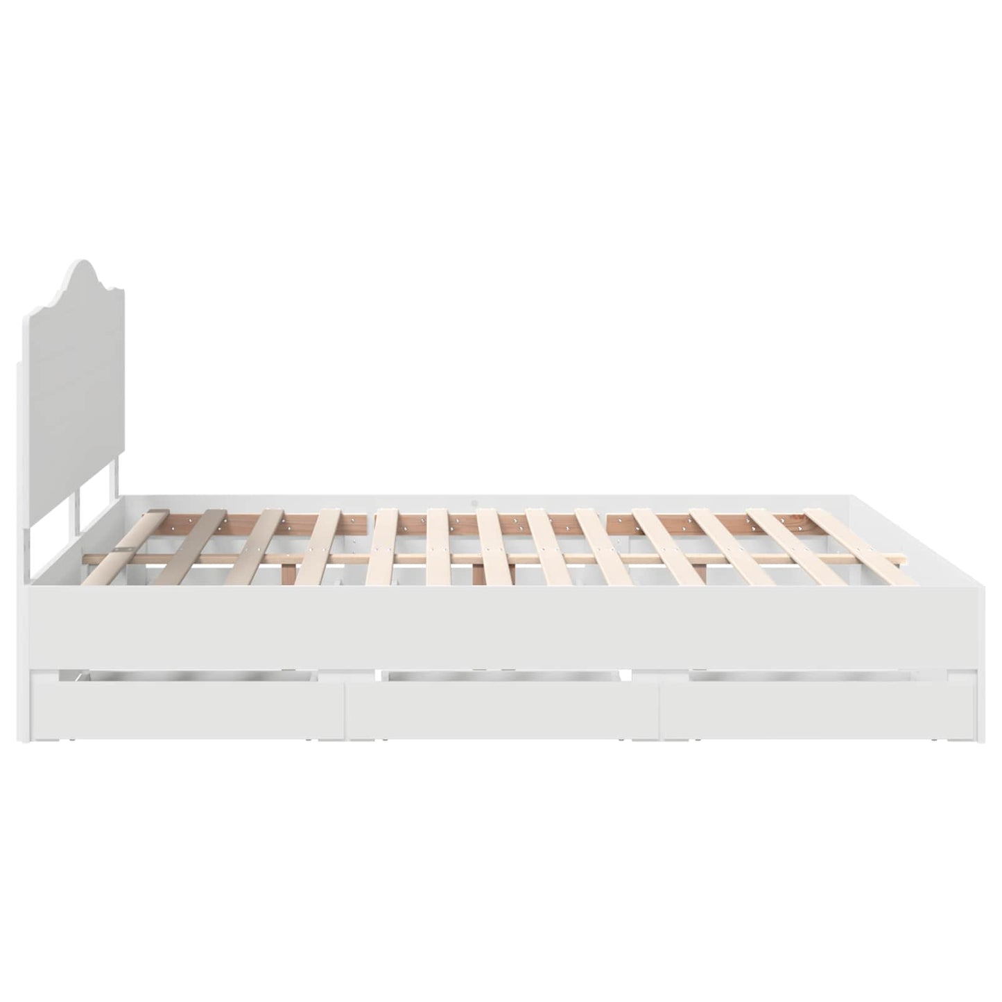 Bedframe met lade met opslag Wit 200 x 200 cm Ingenieurshout