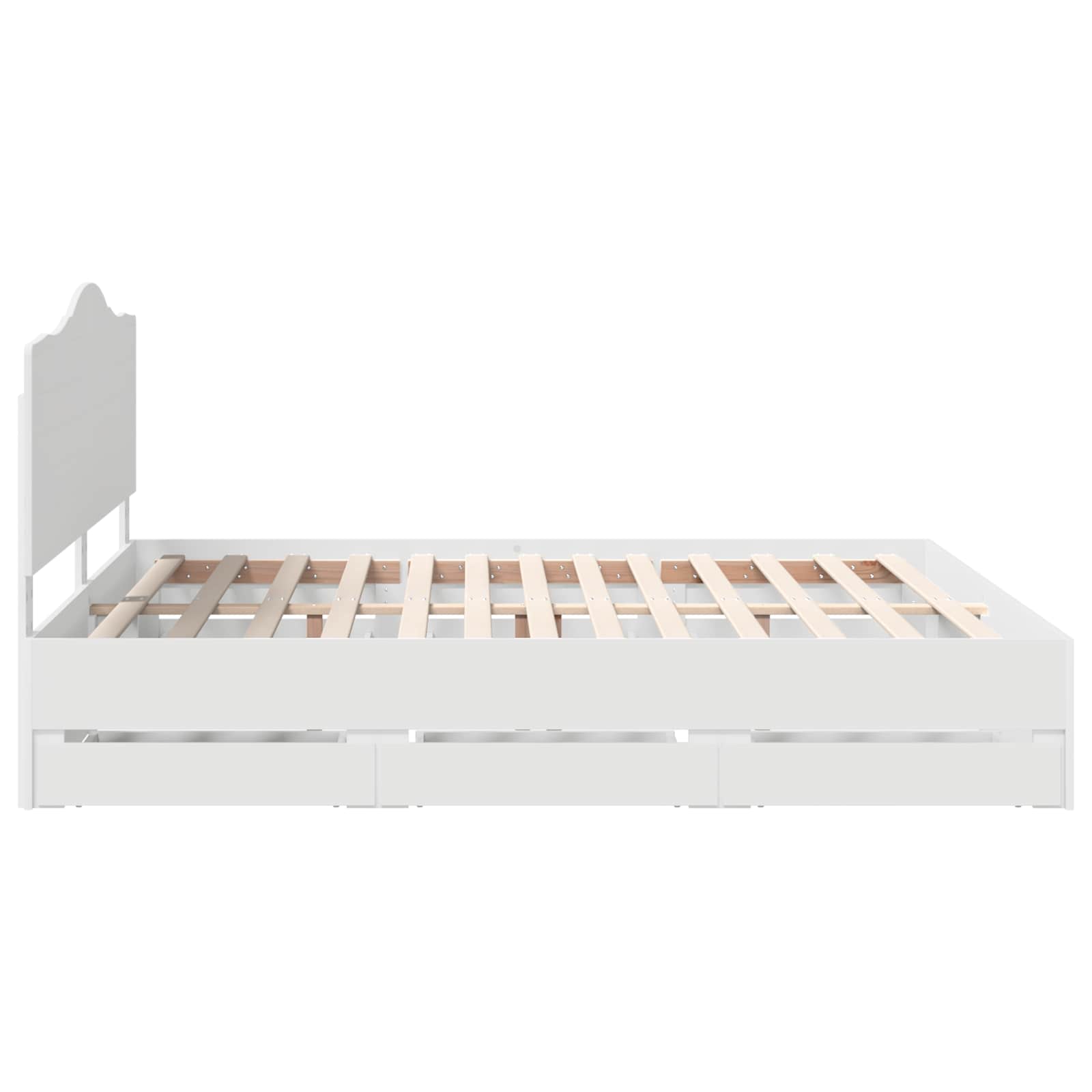 Bedframe met lade met opslag Wit 200 x 200 cm Ingenieurshout