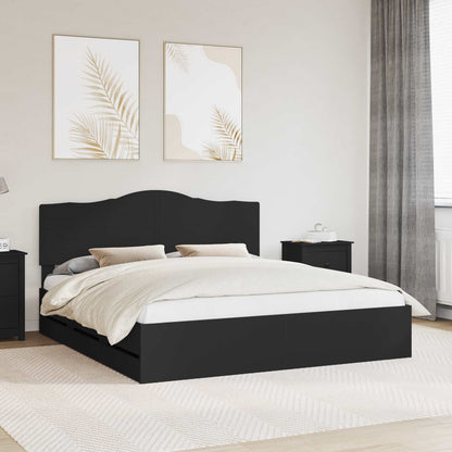 Bedframe met lade met opslag Zwart 200 x 200 cm Ingenieurshout