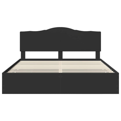Bedframe met lade met opslag Zwart 200 x 200 cm Ingenieurshout