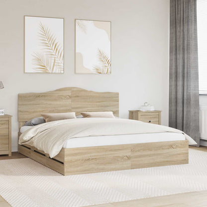 Bedframe met lade Sonoma Eiken 200 x 200 cm Ingenieurshout