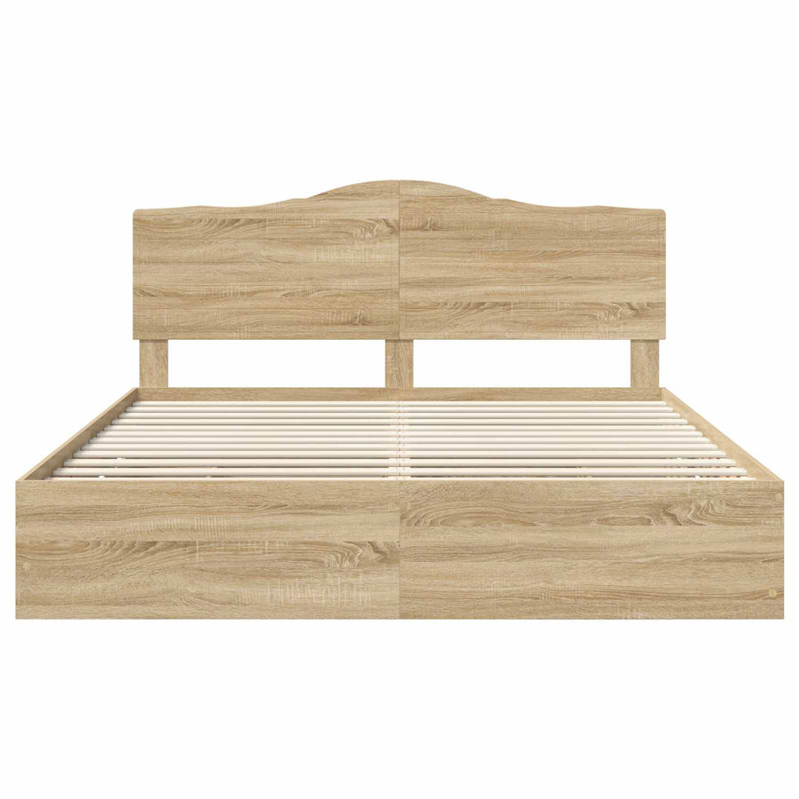 Bedframe met lade Sonoma Eiken 200 x 200 cm Ingenieurshout