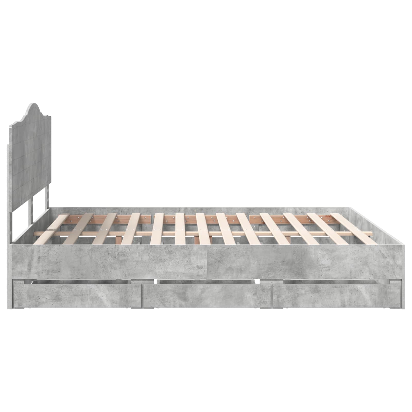 Bedframe met lade Beton Grijs 200 x 200 cm Ingenieurshout