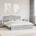 Bedframe met lade 200x200 cm grijs sonoma