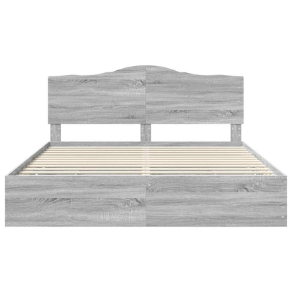 Bedframe met lade Grijs sonoma 200 x 200 cm Ingenieurshout