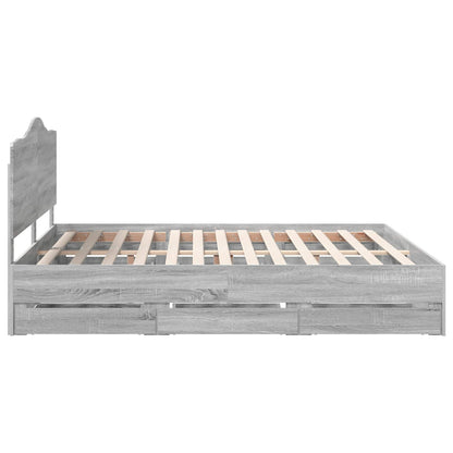 Bedframe met lade Grijs sonoma 200 x 200 cm Ingenieurshout