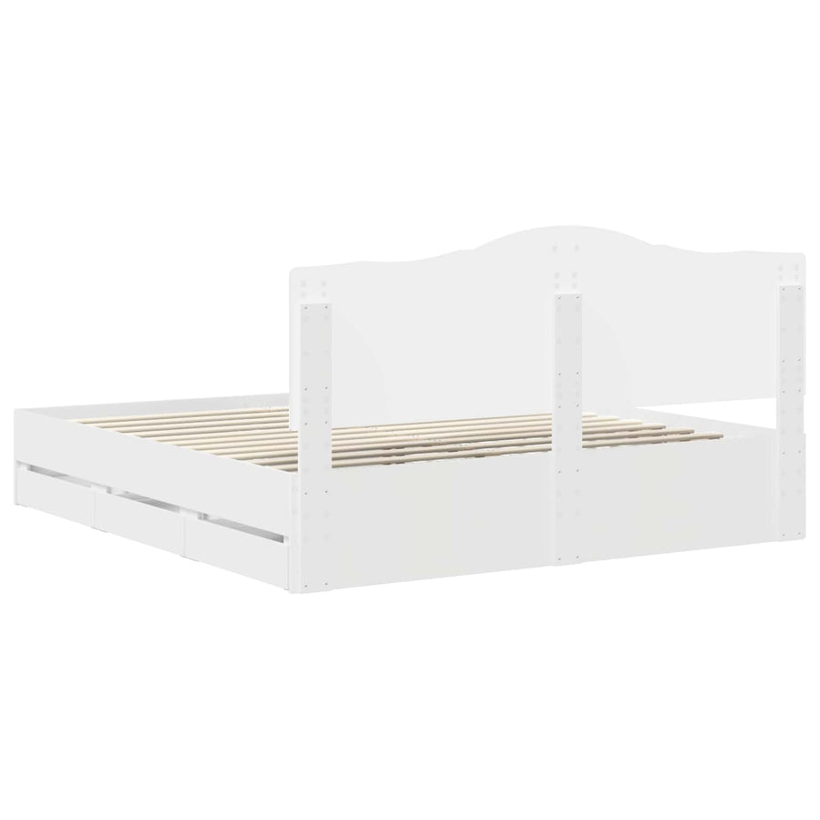Bedframe met lade met opslag Wit 180 x 200 cm Ingenieurshout