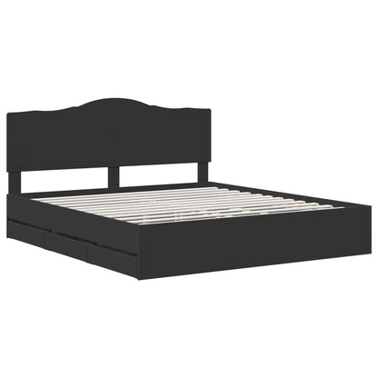 Bedframe met lade met opslag Zwart 180 x 200 cm Ingenieurshout