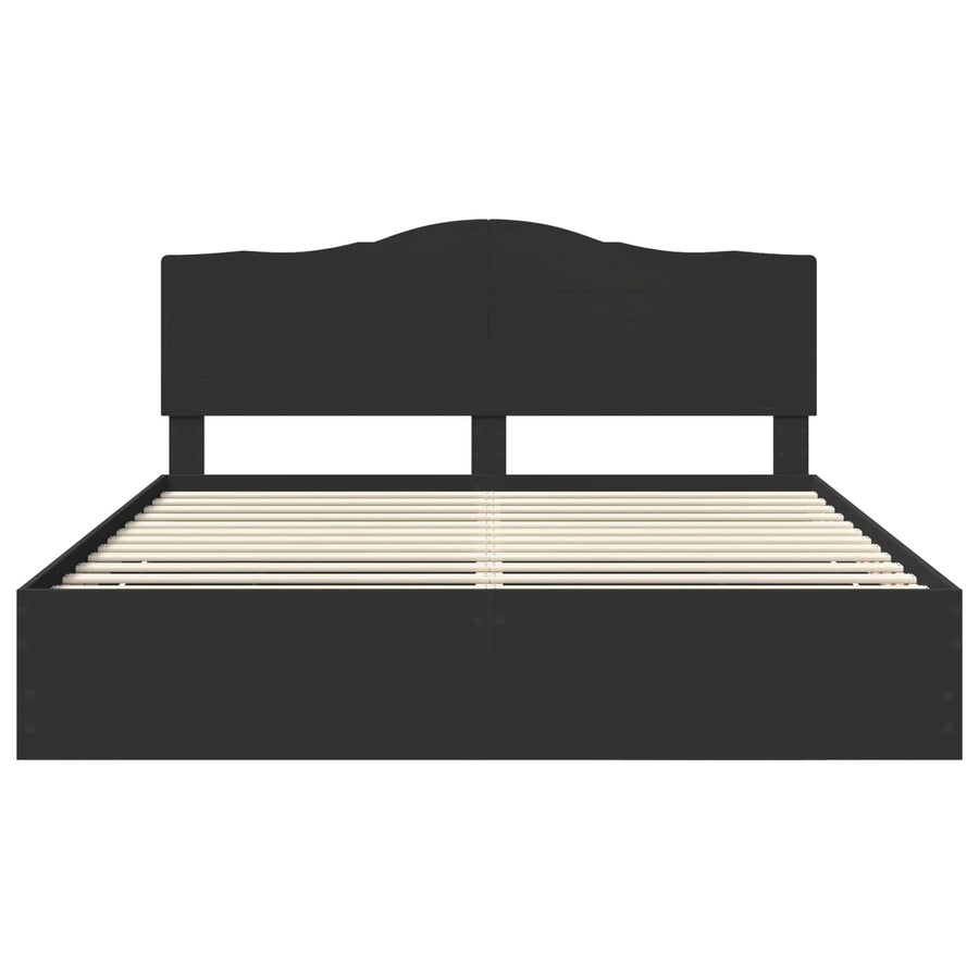 Bedframe met lade met opslag Zwart 180 x 200 cm Ingenieurshout