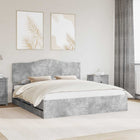 Bedframe met lade 180x200 cm betongrijs bewerkt hout