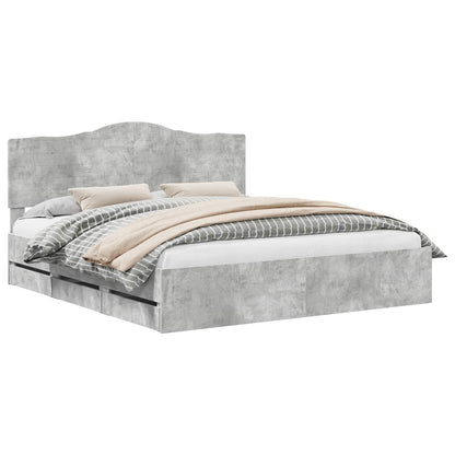 Bedframe met lade Betongrijs 180 x 200 cm Ingenieurshout