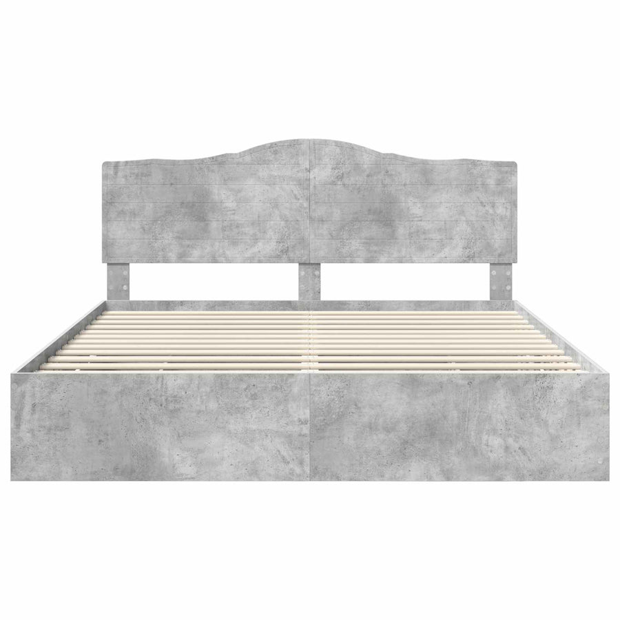 Bedframe met lade Betongrijs 180 x 200 cm Ingenieurshout