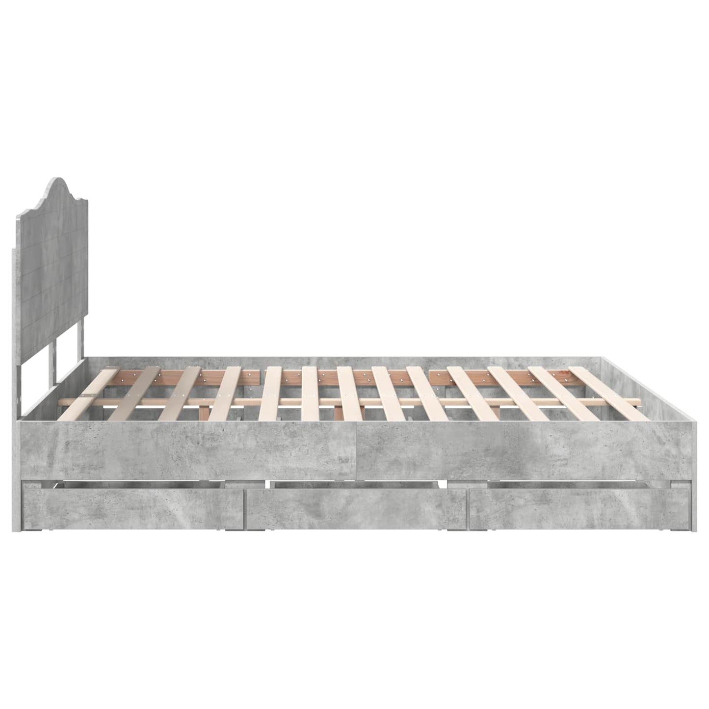Bedframe met lade Betongrijs 180 x 200 cm Ingenieurshout
