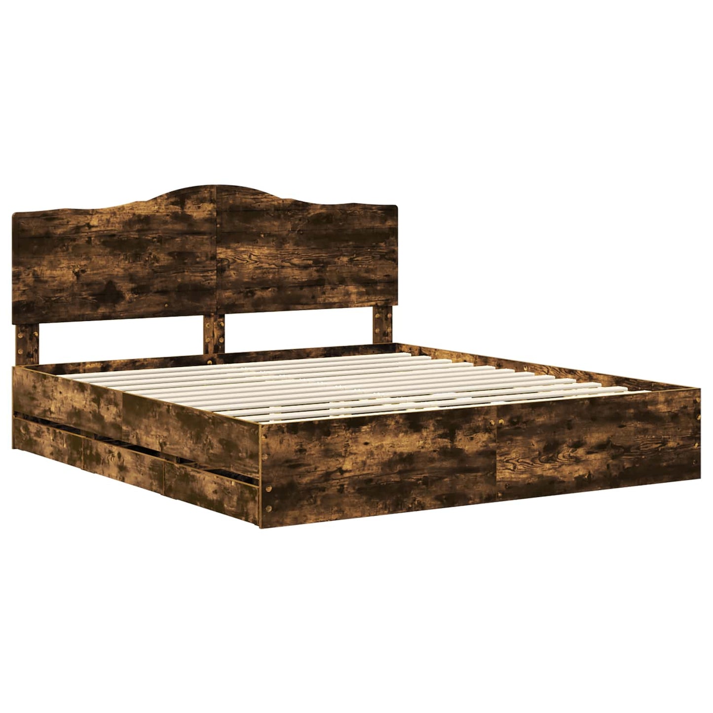 Bedframe met lade Gerookt eiken 180 x 200 cm Ingenieurshout