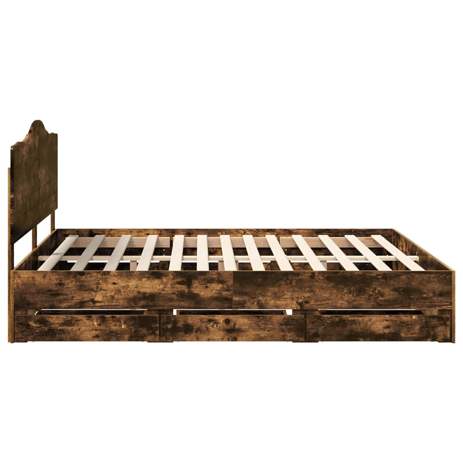 Bedframe met lade Gerookt eiken 180 x 200 cm Ingenieurshout