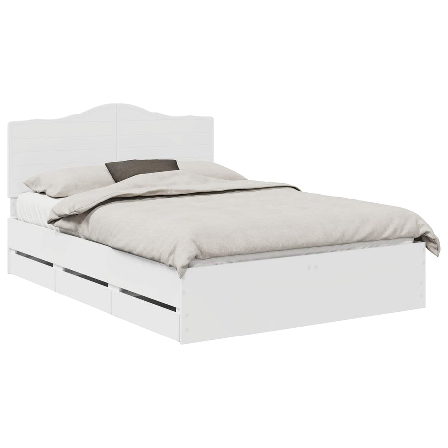 Bedframe met lade met opslag Wit 160 x 200 cm Ingenieurshout