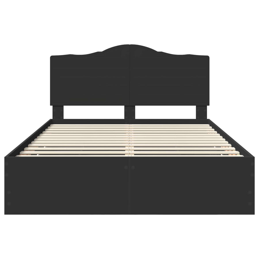 Bedframe met lade met opslag Zwart 160 x 200 cm Ingenieurshout