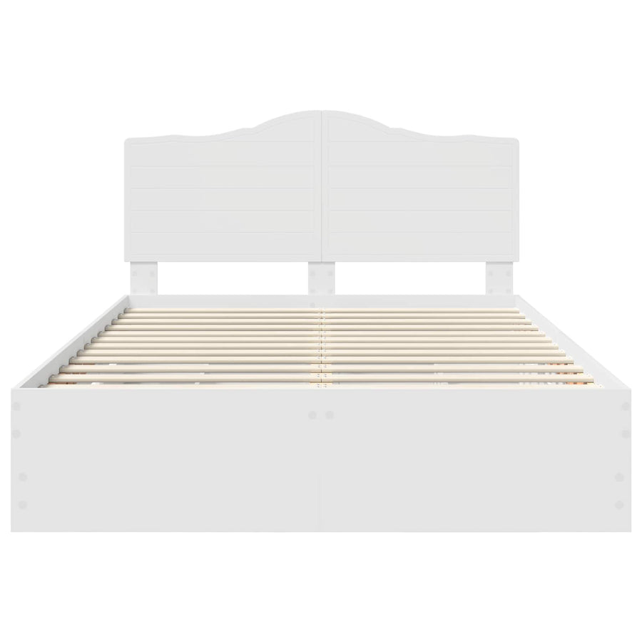 Bedframe met lade met opslag Wit 150 x 200 cm Ingenieurshout
