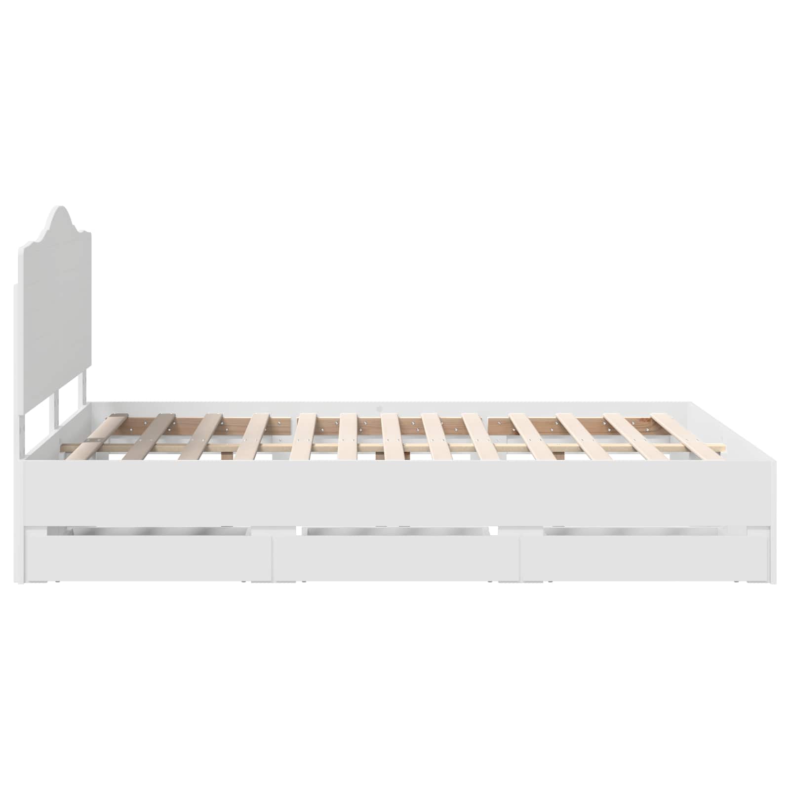 Bedframe met lade met opslag Wit 150 x 200 cm Ingenieurshout