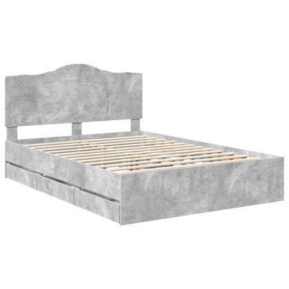 Bedframe met lade Betongrijs 150 x 200 cm Ingenieurshout