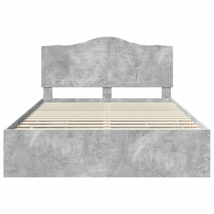 Bedframe met lade Betongrijs 150 x 200 cm Ingenieurshout