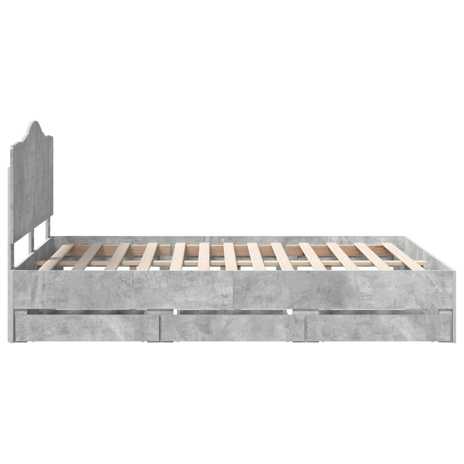 Bedframe met lade Betongrijs 150 x 200 cm Ingenieurshout