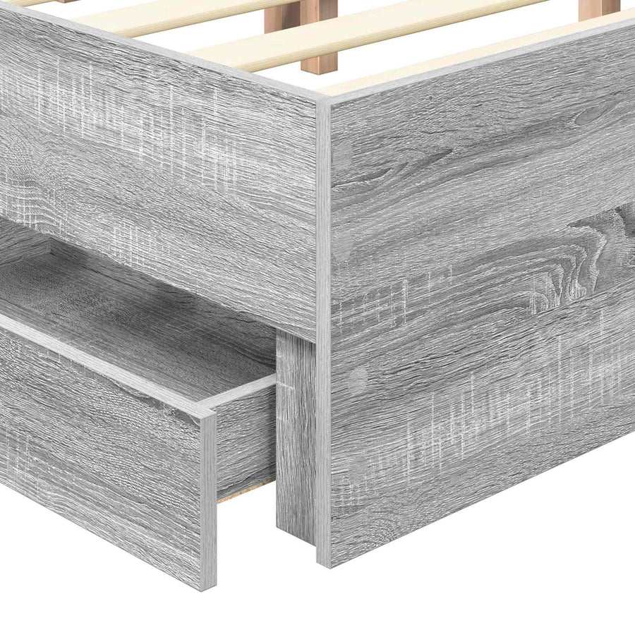 Bedframe met lade Grijze Sonoma 150 x 200 cm Ingenieurshout