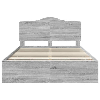 Bedframe met lade Grijze Sonoma 150 x 200 cm Ingenieurshout