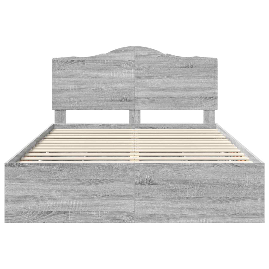 Bedframe met lade Grijze Sonoma 150 x 200 cm Ingenieurshout