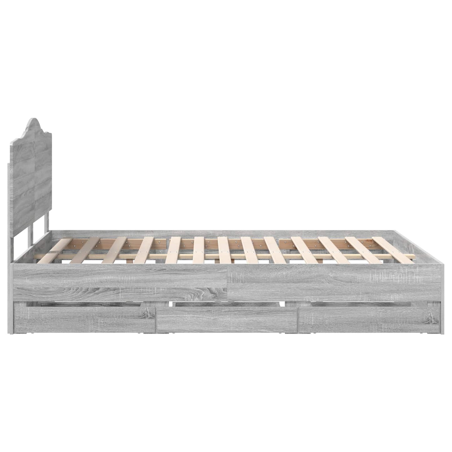 Bedframe met lade Grijze Sonoma 150 x 200 cm Ingenieurshout