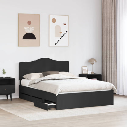 Bedframe met lade met opslag Zwart 140 x 200 cm Ingenieurshout
