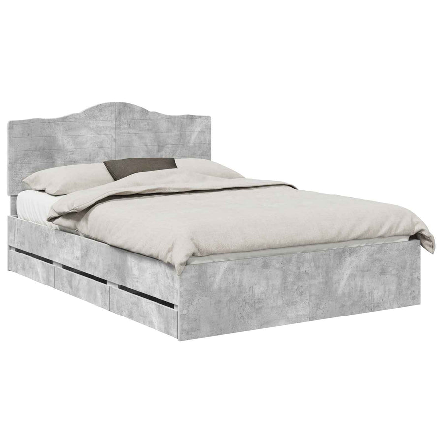 Bedframe met lade Beton Grijs 140 x 200 cm Ingenieurshout