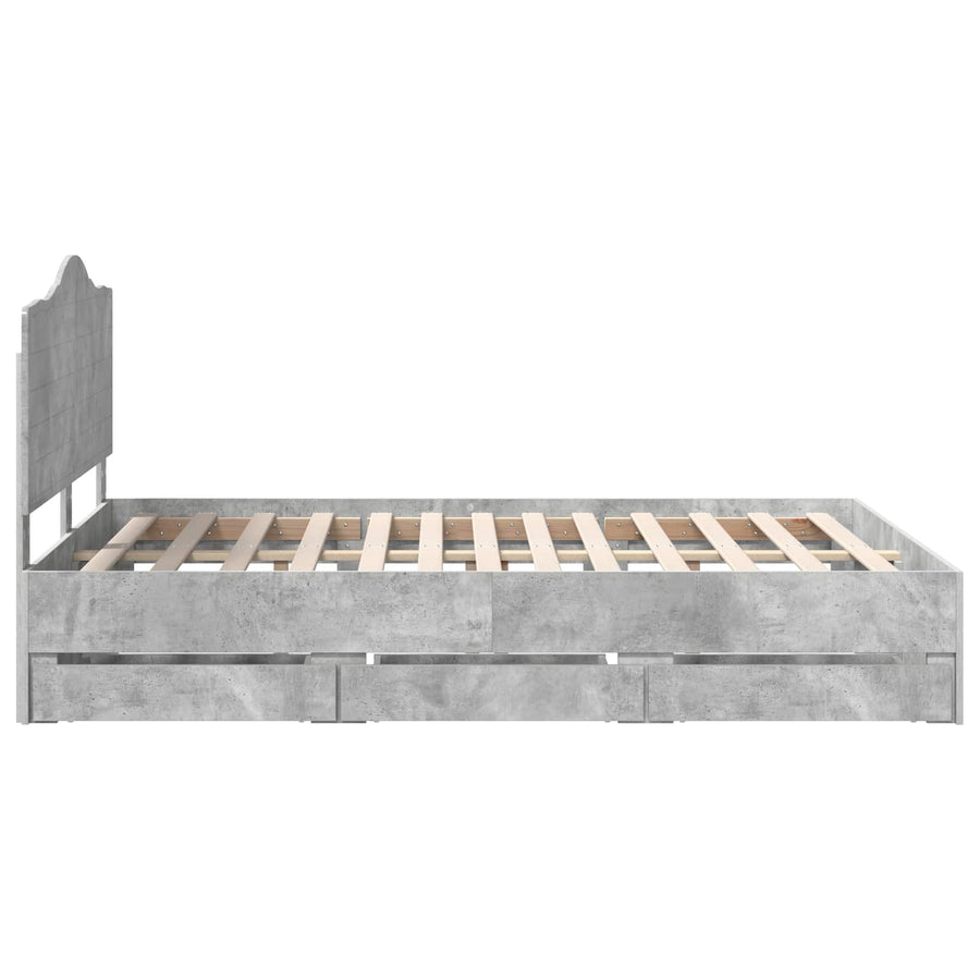 Bedframe met lade Beton Grijs 140 x 200 cm Ingenieurshout