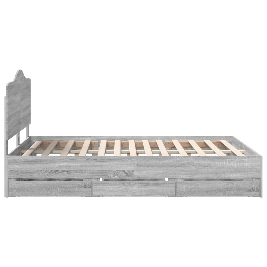 Bedframe met lade Grijs sonoma 140 x 200 cm Ingenieurshout