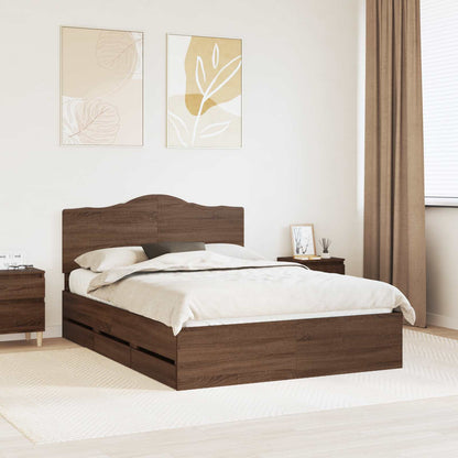 Bedframe met lade Bruine eik 140 x 200 cm Ingenieurshout