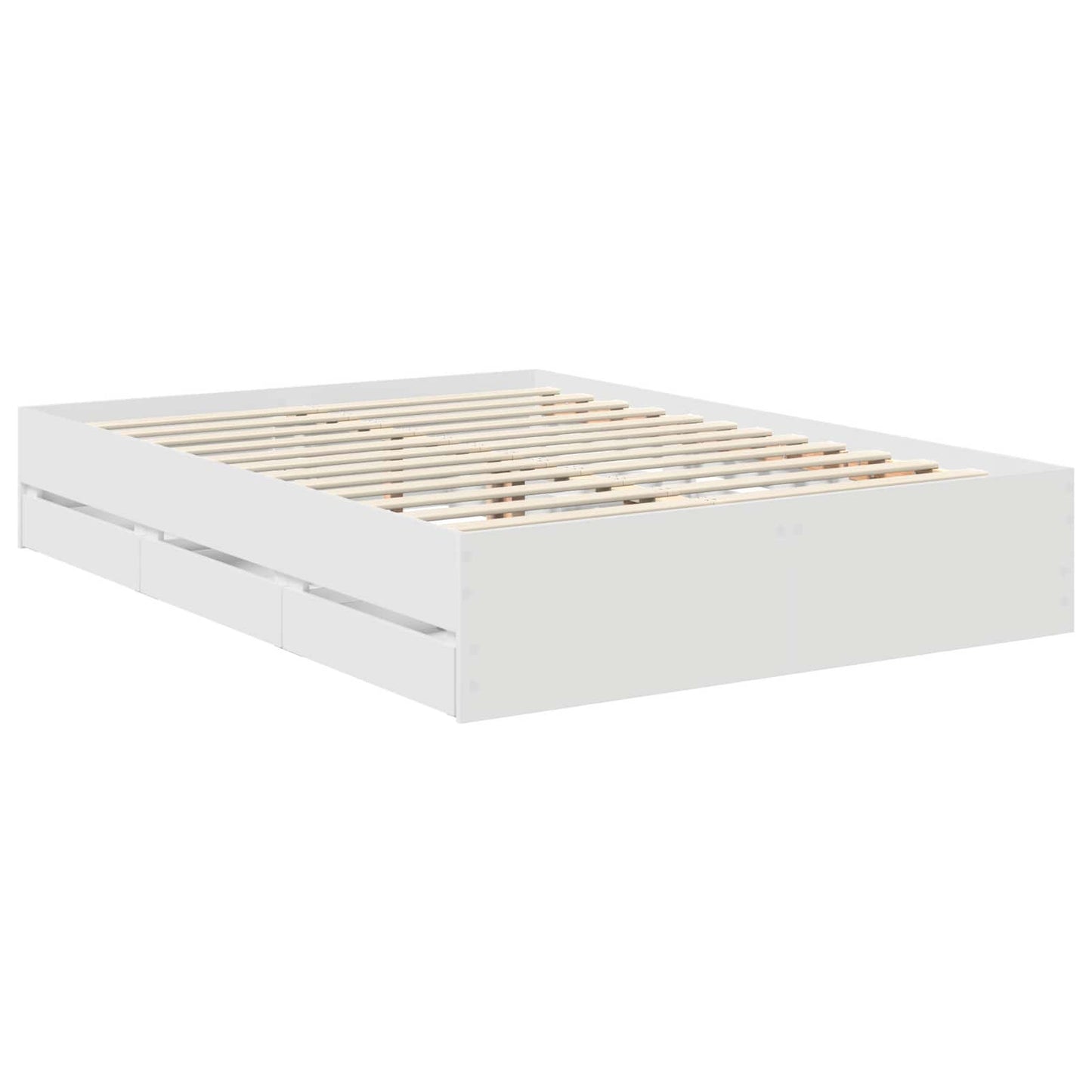 Bedframe met lade met opslag Wit 140 x 190 cm Ingenieurshout