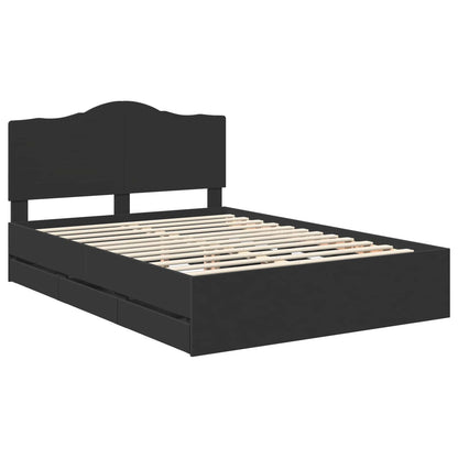 Bedframe met lade met opslag Zwart 140 x 190 cm Ingenieurshout
