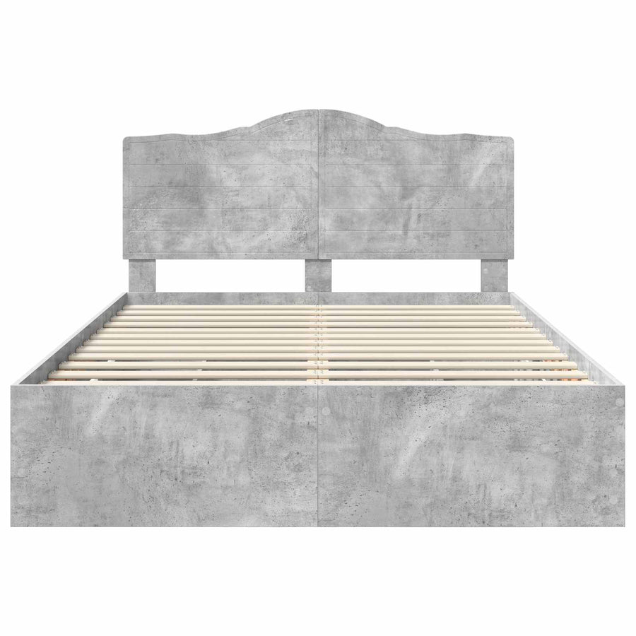 Bedframe met lade Beton Grijs 140 x 190 cm Ingenieurshout