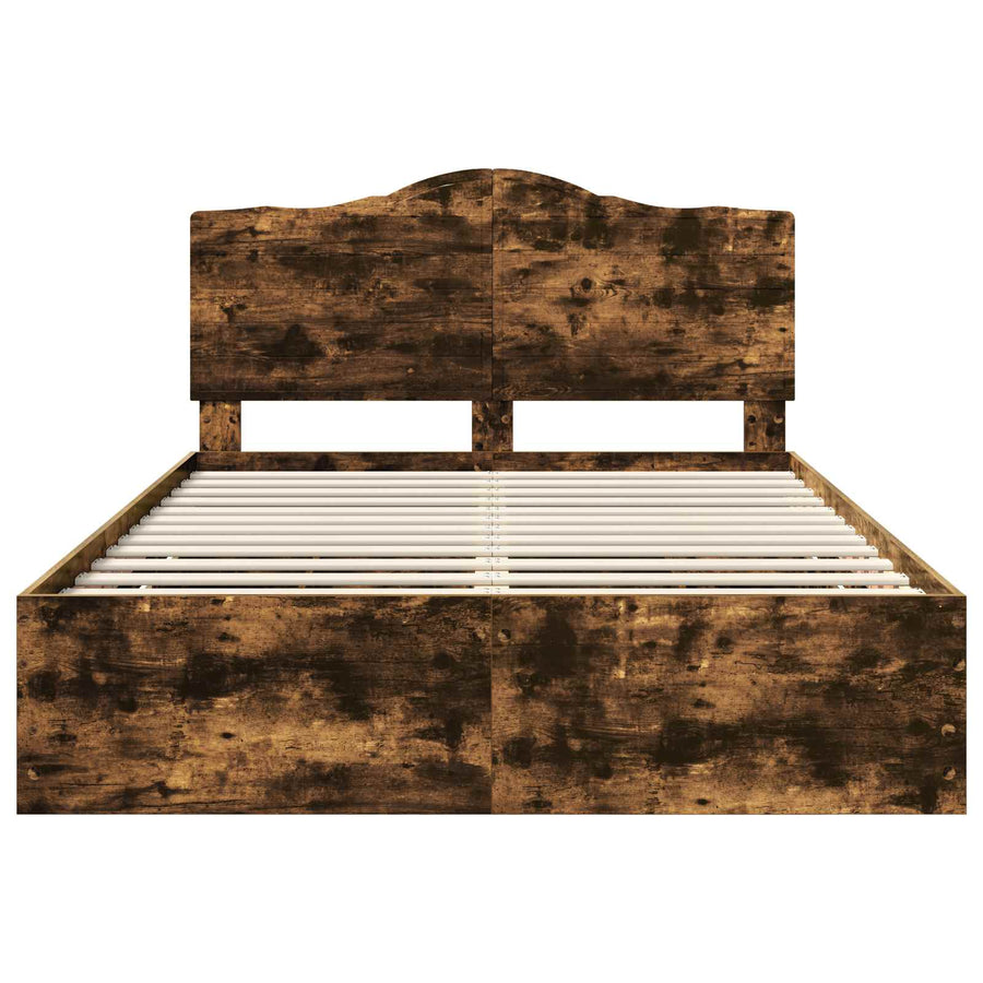 Bedframe met lade Gerookt eiken 140 x 190 cm Ingenieurshout